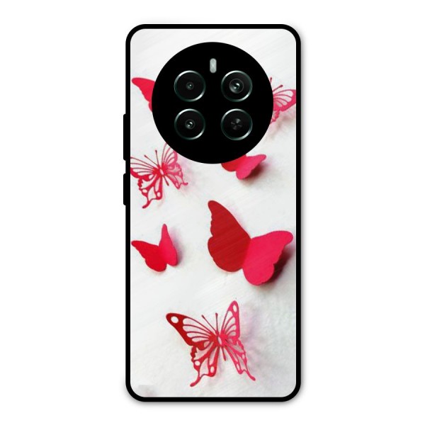 Red Butterflies Metal Back Case for Realme 12 Plus