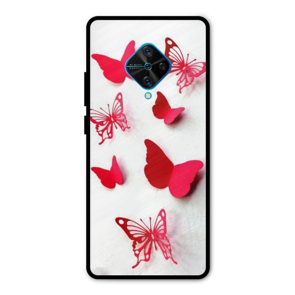 Red Butterflies Metal Back Case for Vivo S1 Pro