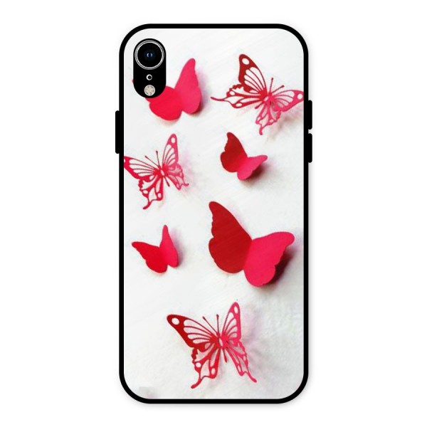 Red Butterflies Metal Back Case for iPhone XR