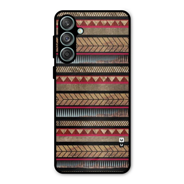 Red Indie Pattern Metal Back Case for Galaxy M55 5G