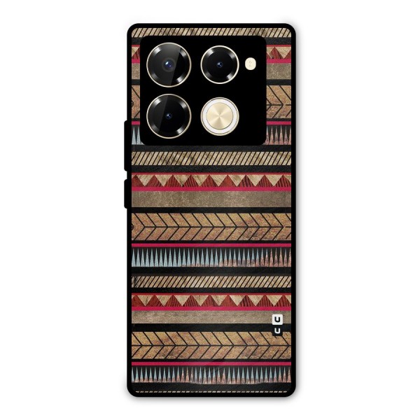 Red Indie Pattern Metal Back Case for Infinix Note 40 Pro