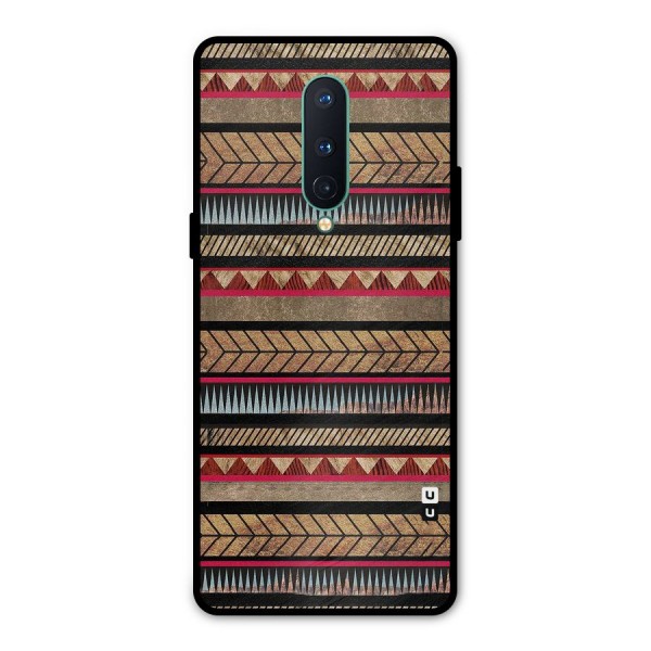 Red Indie Pattern Metal Back Case for OnePlus 8