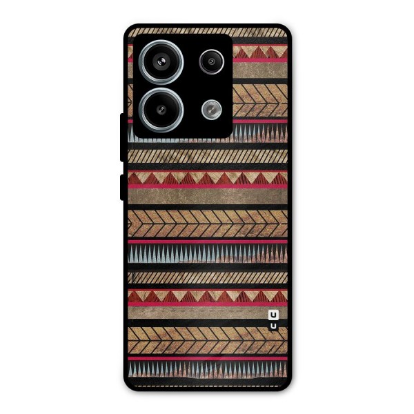 Red Indie Pattern Metal Back Case for Redmi Note 13 Pro 5G