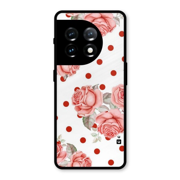 Red Peach Shade Flowers Metal Back Case for OnePlus 11