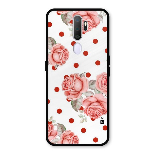 Red Peach Shade Flowers Metal Back Case for Oppo A9 (2020)