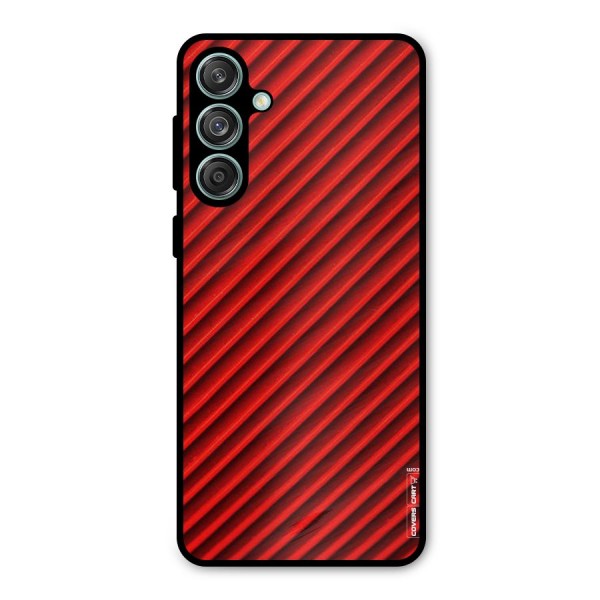Red Rugged Stripes Metal Back Case for Galaxy M55 5G