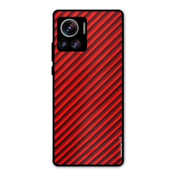 Red Rugged Stripes Metal Back Case for Motorola Edge 30 Ultra