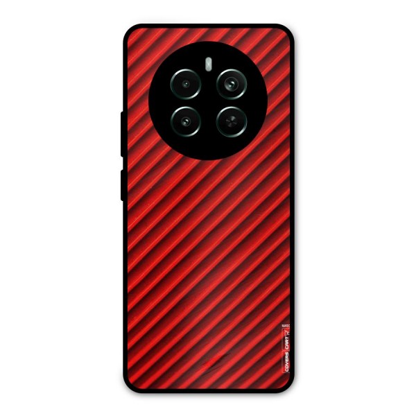 Red Rugged Stripes Metal Back Case for Realme 12 Plus