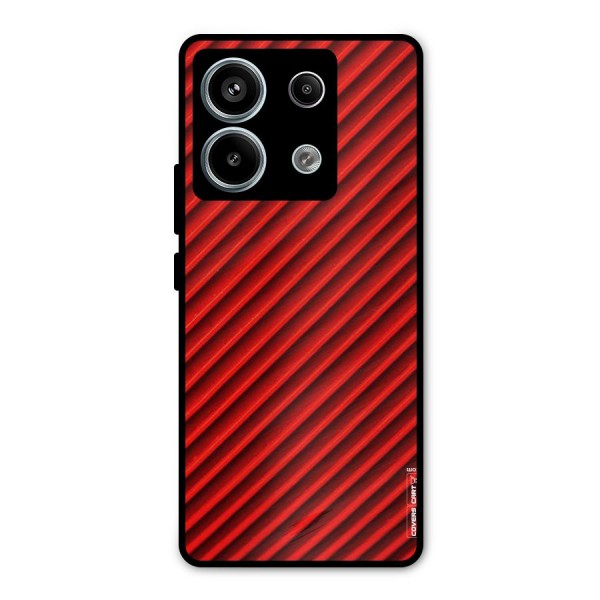 Red Rugged Stripes Metal Back Case for Redmi Note 13 Pro 5G