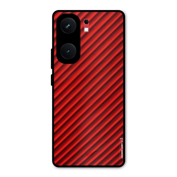 Red Rugged Stripes Metal Back Case for iQOO Neo 9 Pro