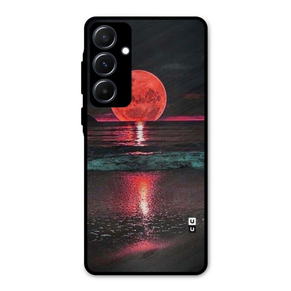 Red Sun Ocean Metal Back Case for Galaxy A55