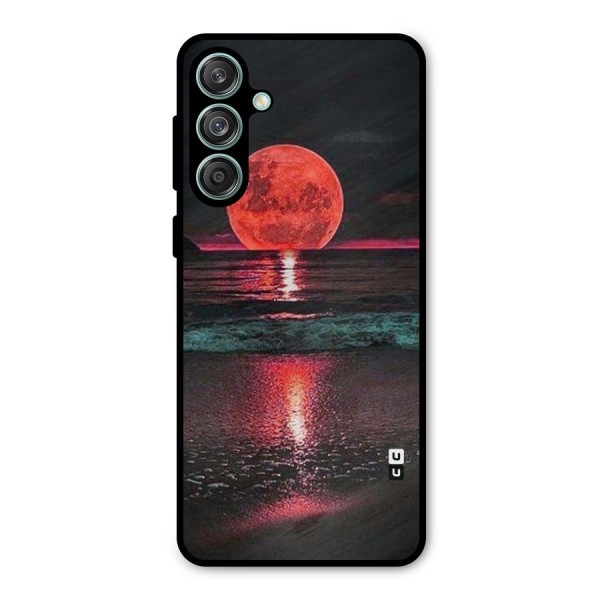 Red Sun Ocean Metal Back Case for Galaxy M55 5G