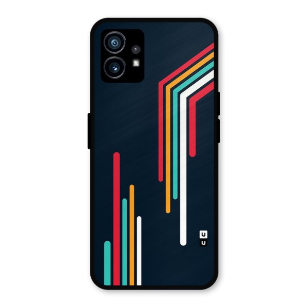Retro Lines Minimal Stripes Metal Back Case for Nothing Phone 1