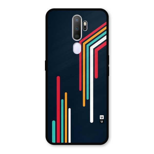 Retro Lines Minimal Stripes Metal Back Case for Oppo A9 (2020)