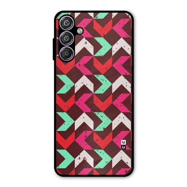 Retro Red Pink Pattern Metal Back Case for Galaxy F15