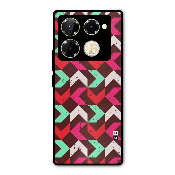 Retro Red Pink Pattern Metal Back Case for Infinix Note 40 Pro