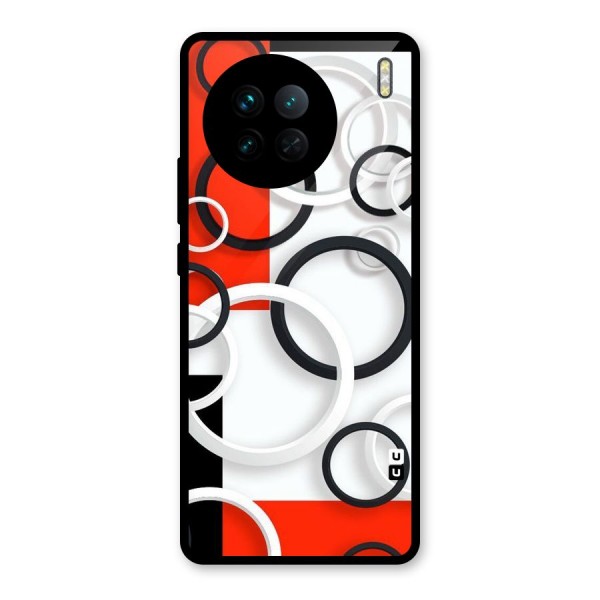Rings Abstract Glass Back Case for Vivo X90