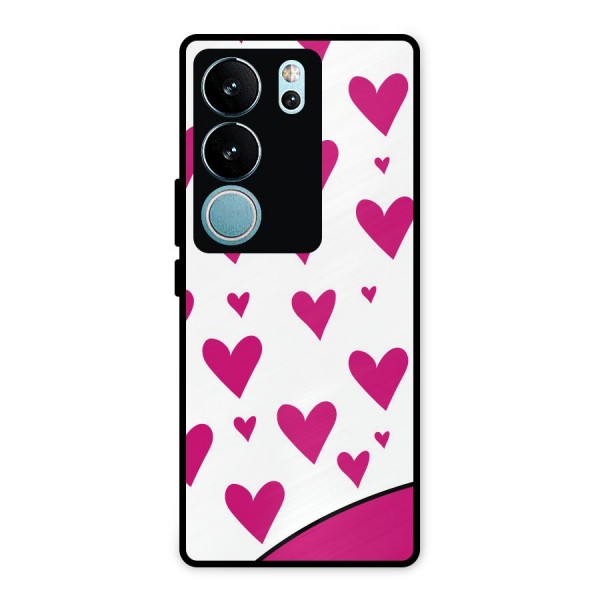 Romantic Couples with Hearts Metal Back Case for Vivo V29 Pro