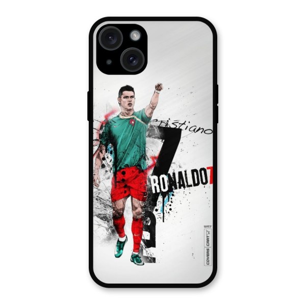 Ronaldo In Portugal Jersey Metal Back Case for iPhone 15 Plus