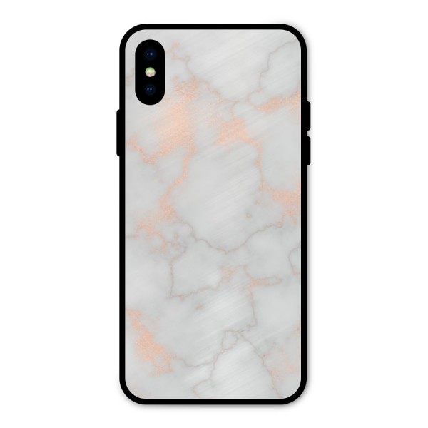 RoseGold Marble Metal Back Case for iPhone X