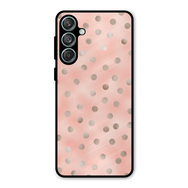 RoseGold Polka Dots Metal Back Case for Galaxy M55 5G