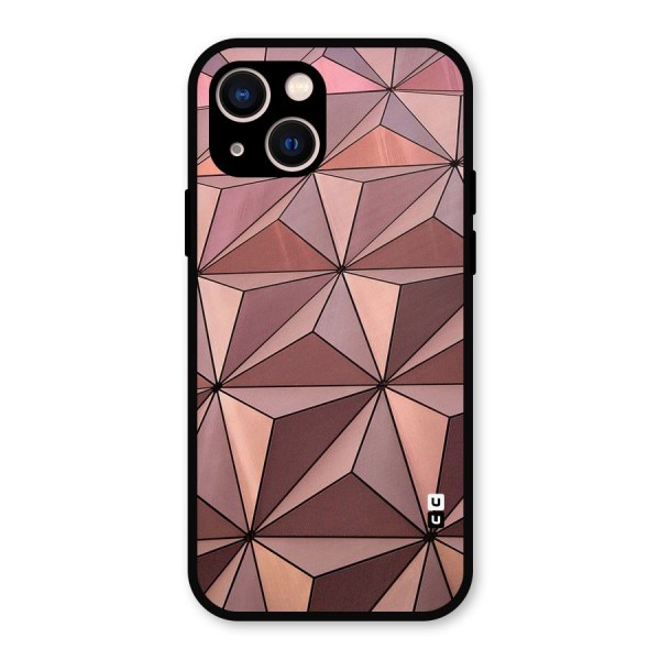 Rosegold Abstract Shapes Metal Back Case for iPhone 13
