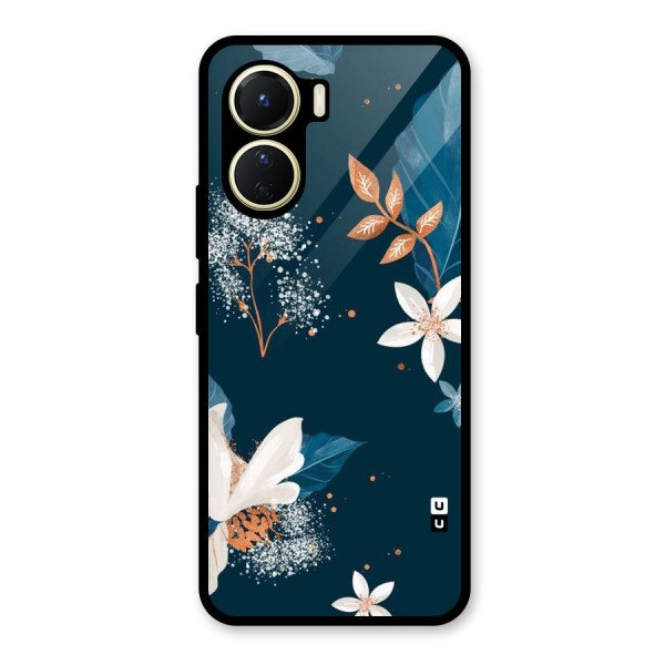 Royal Floral Glass Back Case for Vivo Y16