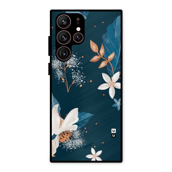 Royal Floral Metal Back Case for Galaxy S22 Ultra 5G