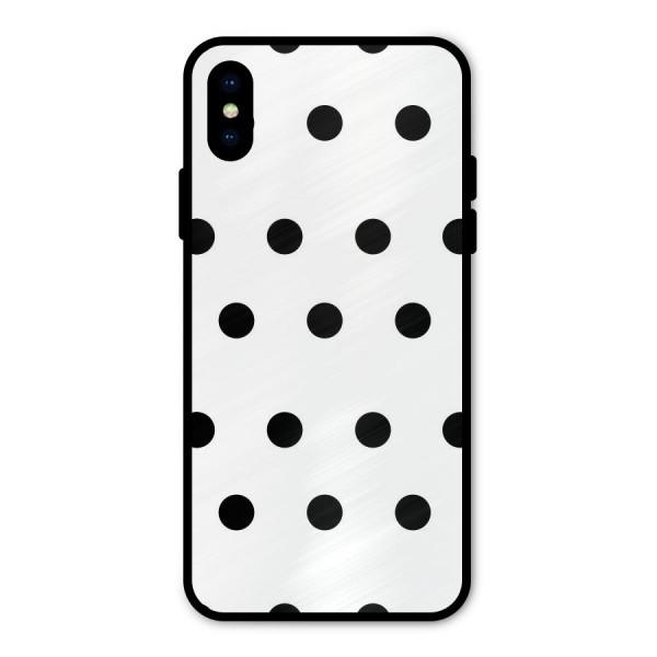 Royal Polka Dots Metal Back Case for iPhone X
