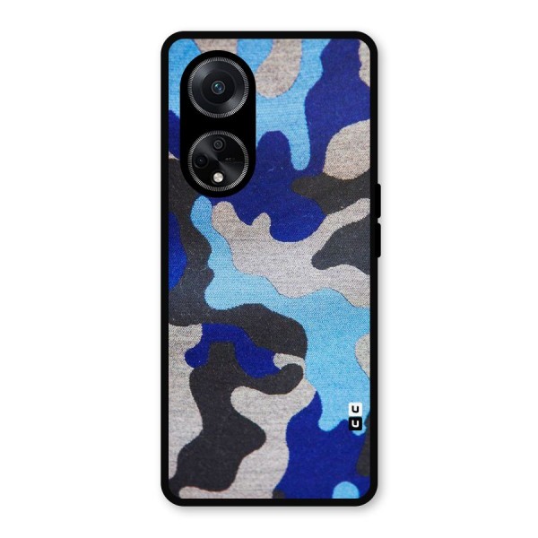 Rugged Camouflage Metal Back Case for Oppo F23