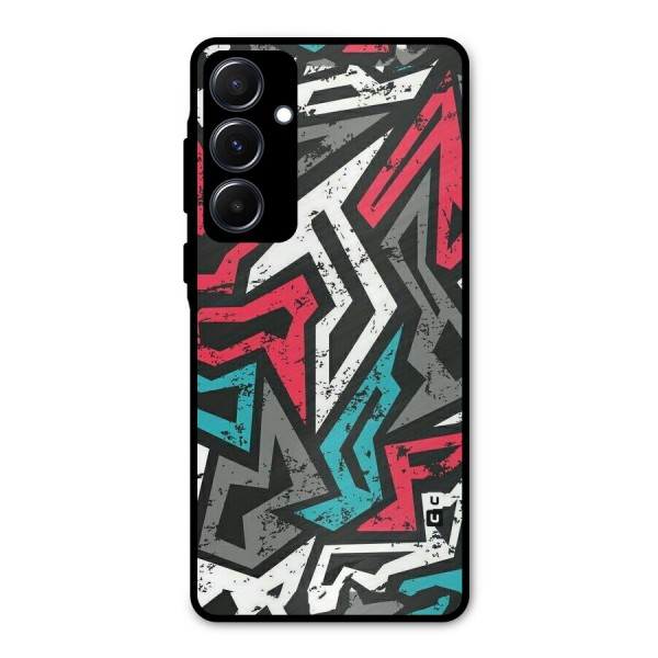 Rugged Strike Abstract Metal Back Case for Galaxy A55