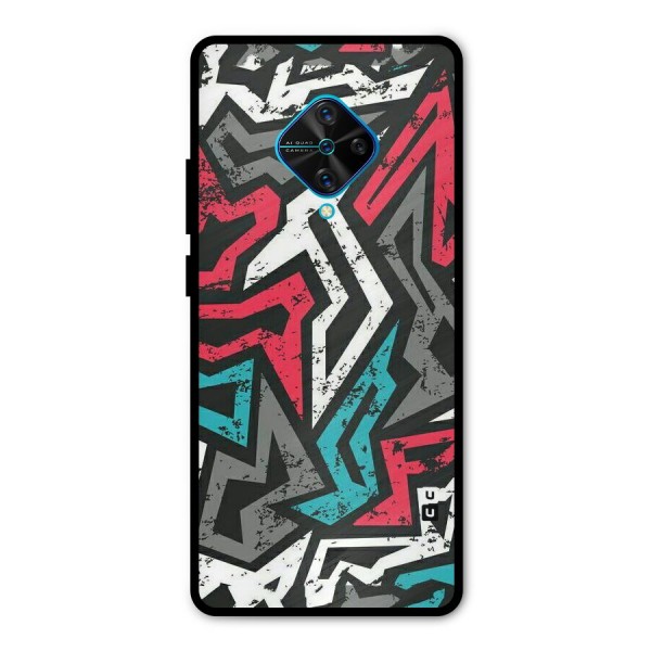 Rugged Strike Abstract Metal Back Case for Vivo S1 Pro