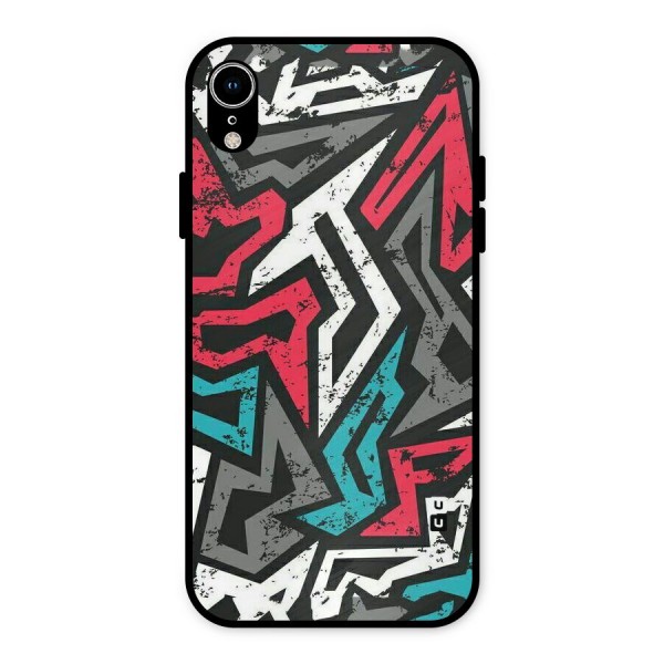 Rugged Strike Abstract Metal Back Case for iPhone XR