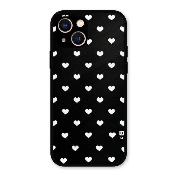 Seamless Hearts Pattern Metal Back Case for iPhone 13