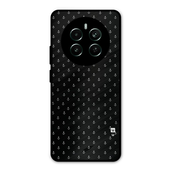 Seamless Small Anchors Pattern Metal Back Case for Realme 12 Plus