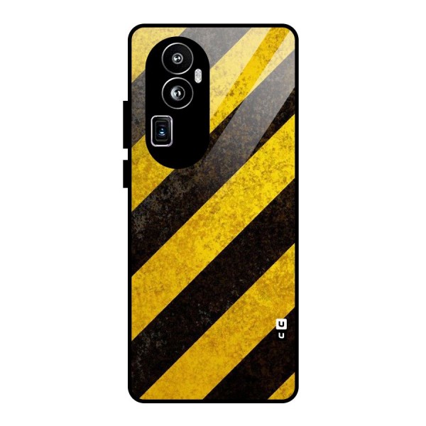 Shaded Yellow Stripes Glass Back Case for Oppo Reno10 Pro Plus