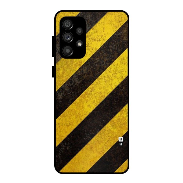Shaded Yellow Stripes Metal Back Case for Galaxy A73 5G