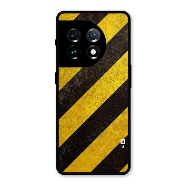 Shaded Yellow Stripes Metal Back Case for OnePlus 11