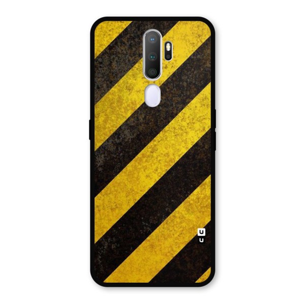 Shaded Yellow Stripes Metal Back Case for Oppo A9 (2020)
