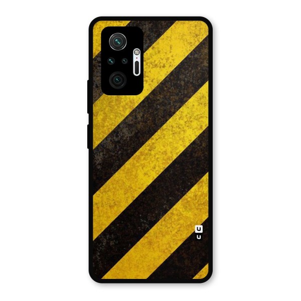 Shaded Yellow Stripes Metal Back Case for Redmi Note 10 Pro