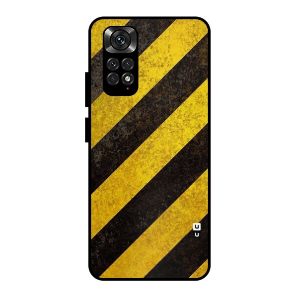 Shaded Yellow Stripes Metal Back Case for Redmi Note 11 Pro