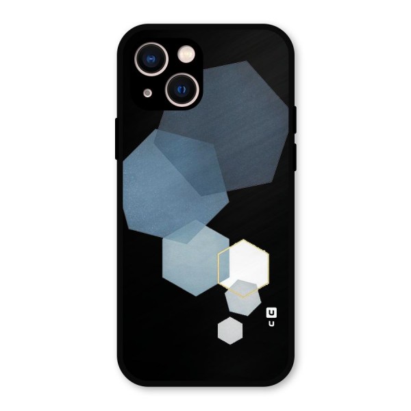 Shades Of Blue Shapes Metal Back Case for iPhone 13