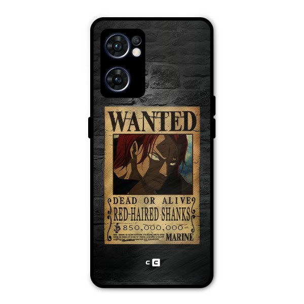 Shanks Wanted Metal Back Case for Oppo Reno7 5G