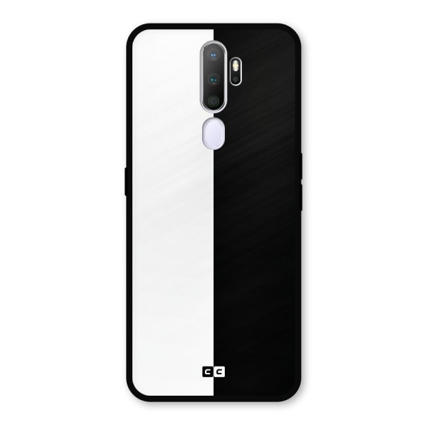 Simple Black White Metal Back Case for Oppo A9 (2020)