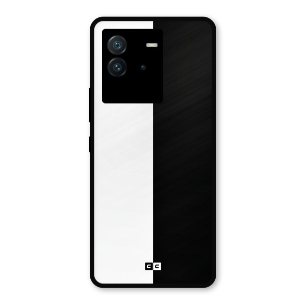 Simple Black White Metal Back Case for iQOO Neo 6 5G