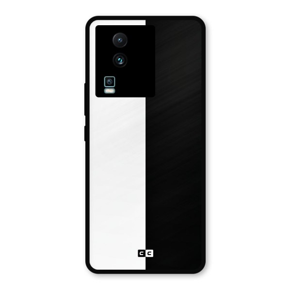 Simple Black White Metal Back Case for iQOO Neo 7 Pro