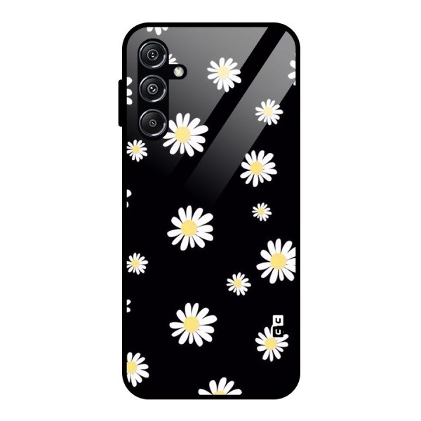 Simple Sunflowers Pattern Glass Back Case for Galaxy M34 5G