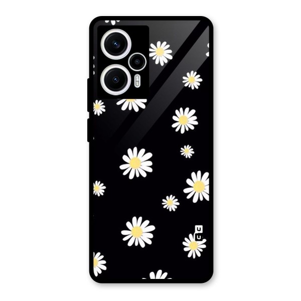 Simple Sunflowers Pattern Glass Back Case for Poco F5