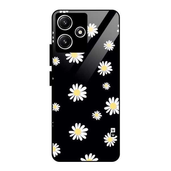Simple Sunflowers Pattern Glass Back Case for Poco M6 Pro