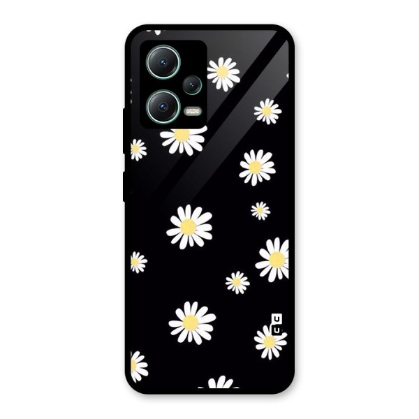 Simple Sunflowers Pattern Glass Back Case for Poco X5